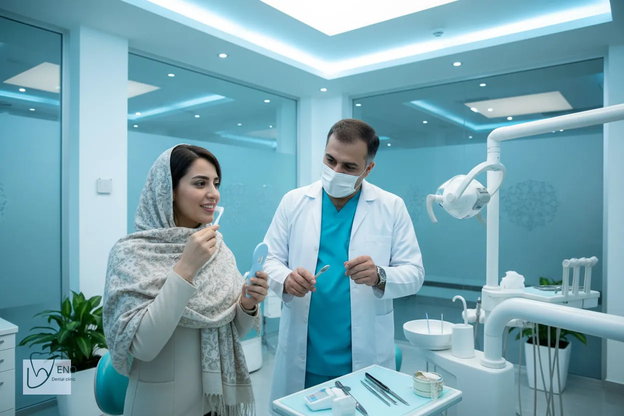 تمیز کردن اطراف ایمپلنت با تکنیک صحیح و فشار کم