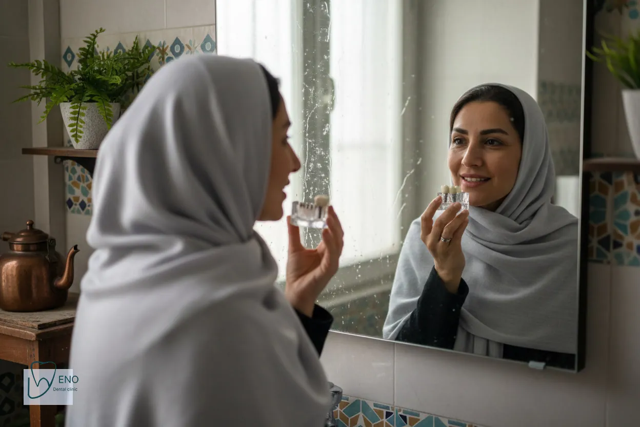 روکش نهایی ایمپلنت تک دندان و نتیجه طبیعی