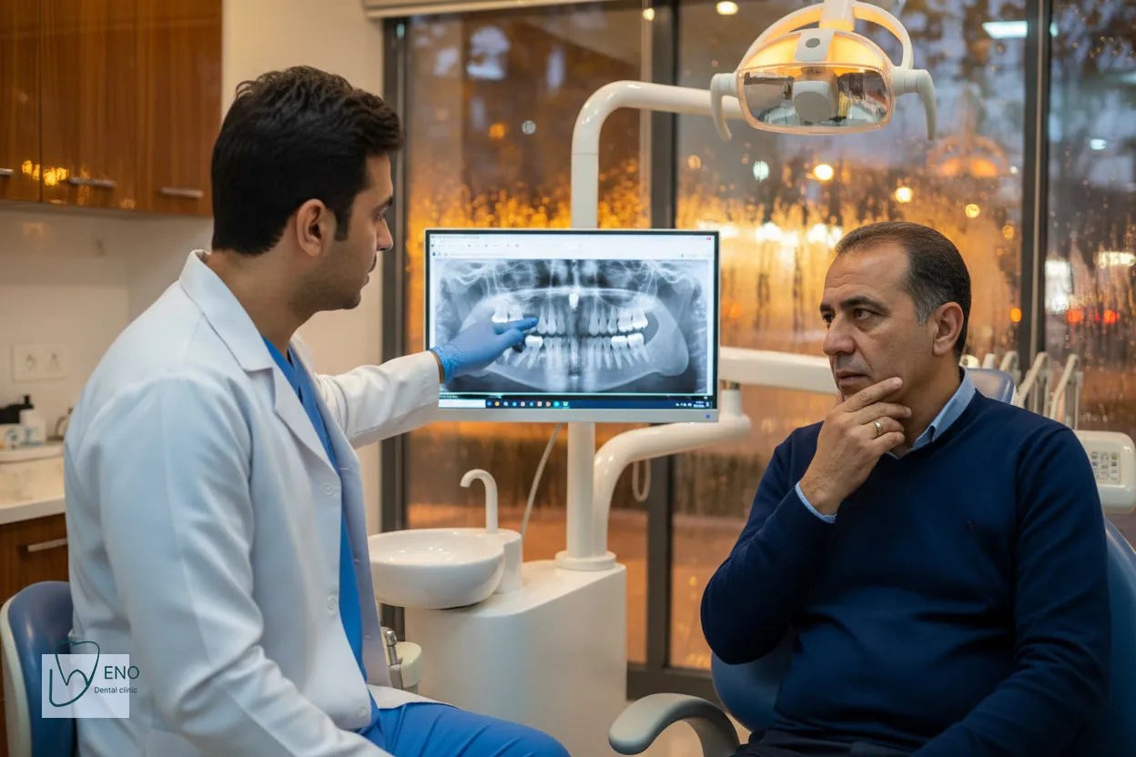 معاینه لثه و بررسی التهاب اطراف ایمپلنت