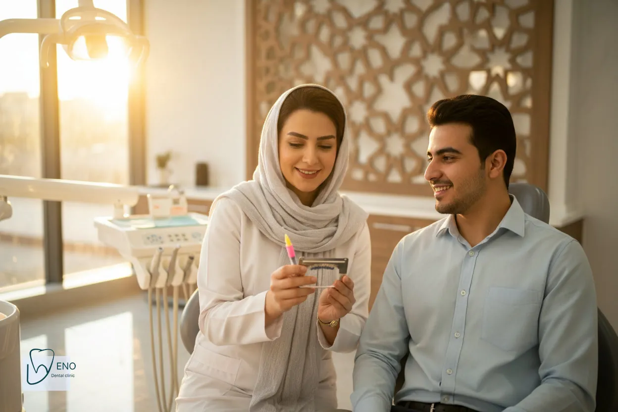 نمایی از اسکن دیجیتال برای قالبگیری روکش ایمپلنت