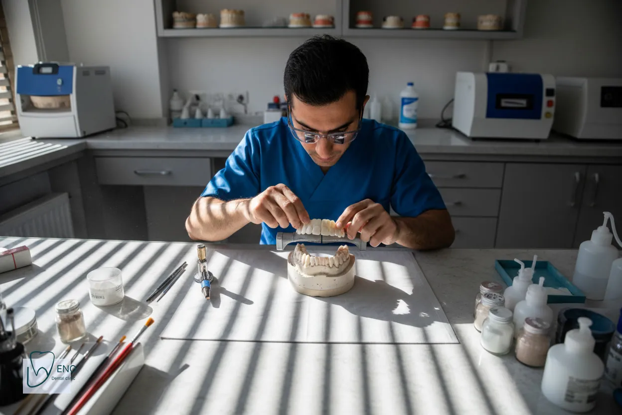 دندانهای کامل ثابت روی ایمپلنت و لبخند طبیعی