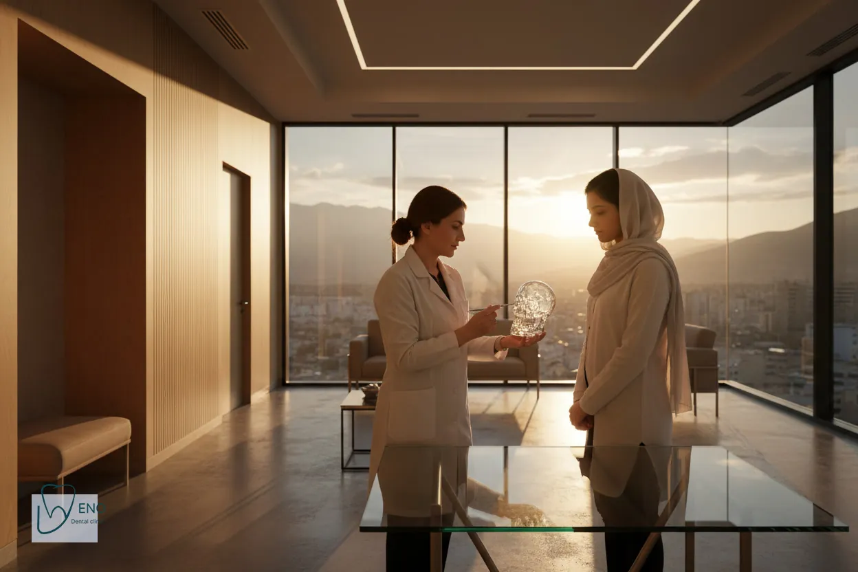 نمای شماتیک لیفت سینوس برای ایمپلنت دندان در فک بالا